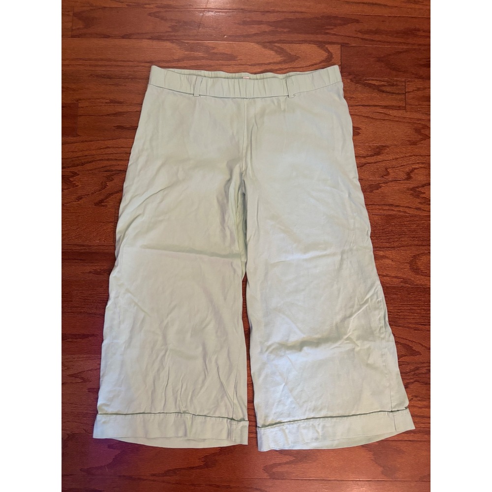 J Jill‎ Lime Green Wide Leg Capris Size Medium